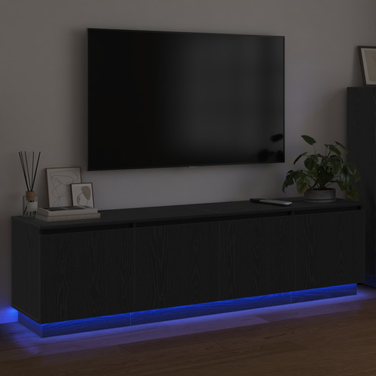 vidaXL Ντουλάπι TV 180 x 38 x 49 εκ Μαύρη Οξυά Επεξεργασμένο Ξύλο