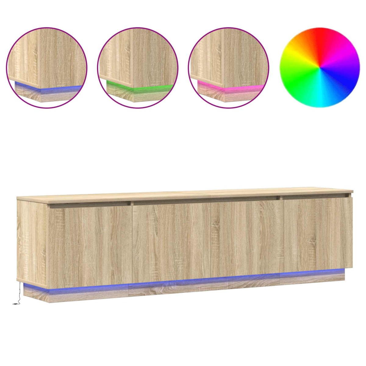vidaXL Ντουλάπι TV 180 x 38 x 49 εκ Δρύς Sonoma Επεξεργασμένο Ξύλο