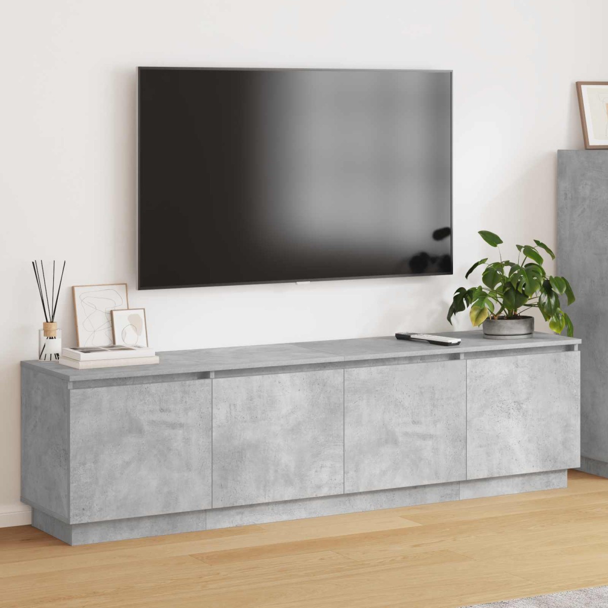 vidaXL Ντουλάπι TV 180 x 38 x 49 εκ Σκυρόδεμα Γκρι Επεξεργασμένο Ξύλο