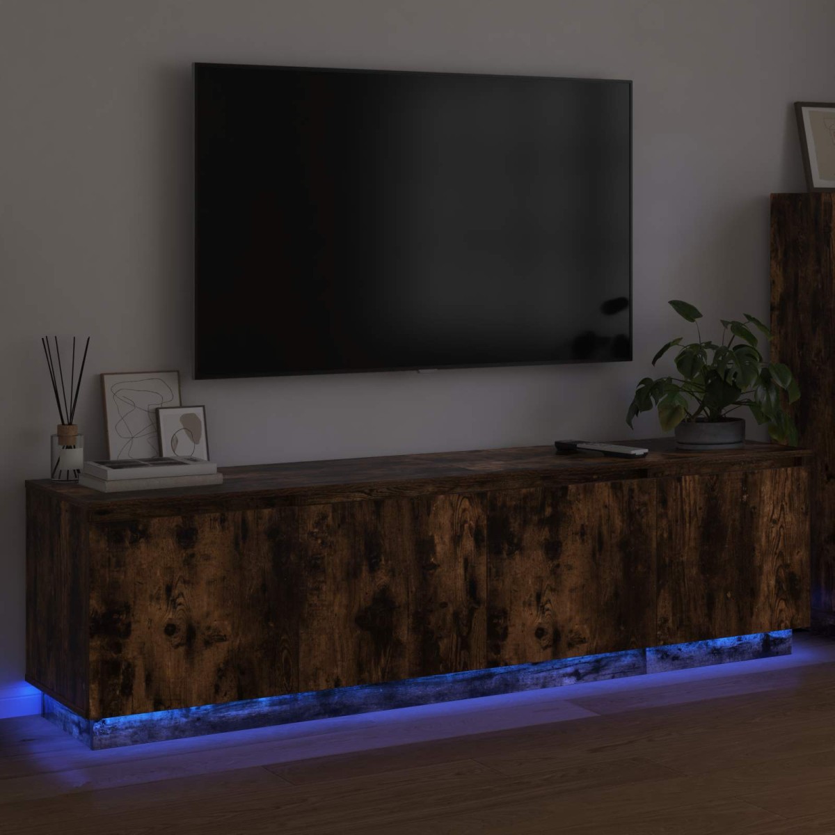 vidaXL Ντουλάπι TV 180 x 38 x 49 εκ Καπνιστό Δρύς Επεξεργασμένο Ξύλο