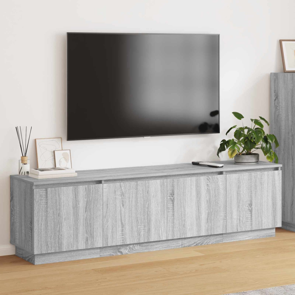 vidaXL Ντουλάπι TV 180 x 38 x 49 εκ Γκρίζο Σονομα Επεξεργασμένο Ξύλο