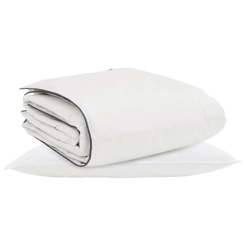 vidaXL Χειμερινό Παπλωματοθήκη με μαξιλάρι 2 τεμ. Λευκό Φτέρος