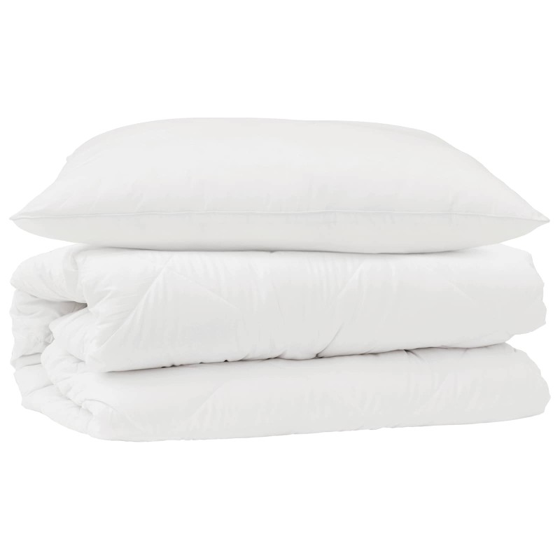 vidaXL Σετ Παπλωμάτων με μαξιλάρι 2 τμχ. Λευκό Μικροΐνες