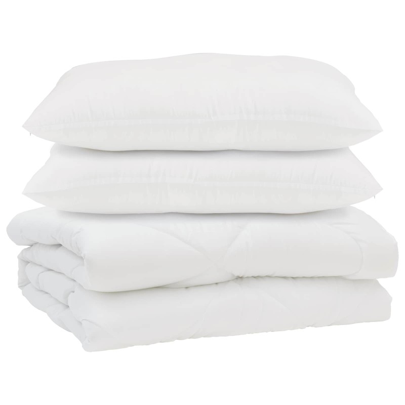vidaXL Πάπλωμα με μαξιλάρι 3 τμχ. Λευκό Μικροΐνες