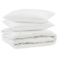 vidaXL Πάπλωμα με μαξιλάρι 3 τμχ. Λευκό Μικροΐνες