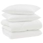 vidaXL Χειμερινό Παπλωματοθήκη με μαξιλάρι 3 τμχ. Λευκό Μικροΐνες