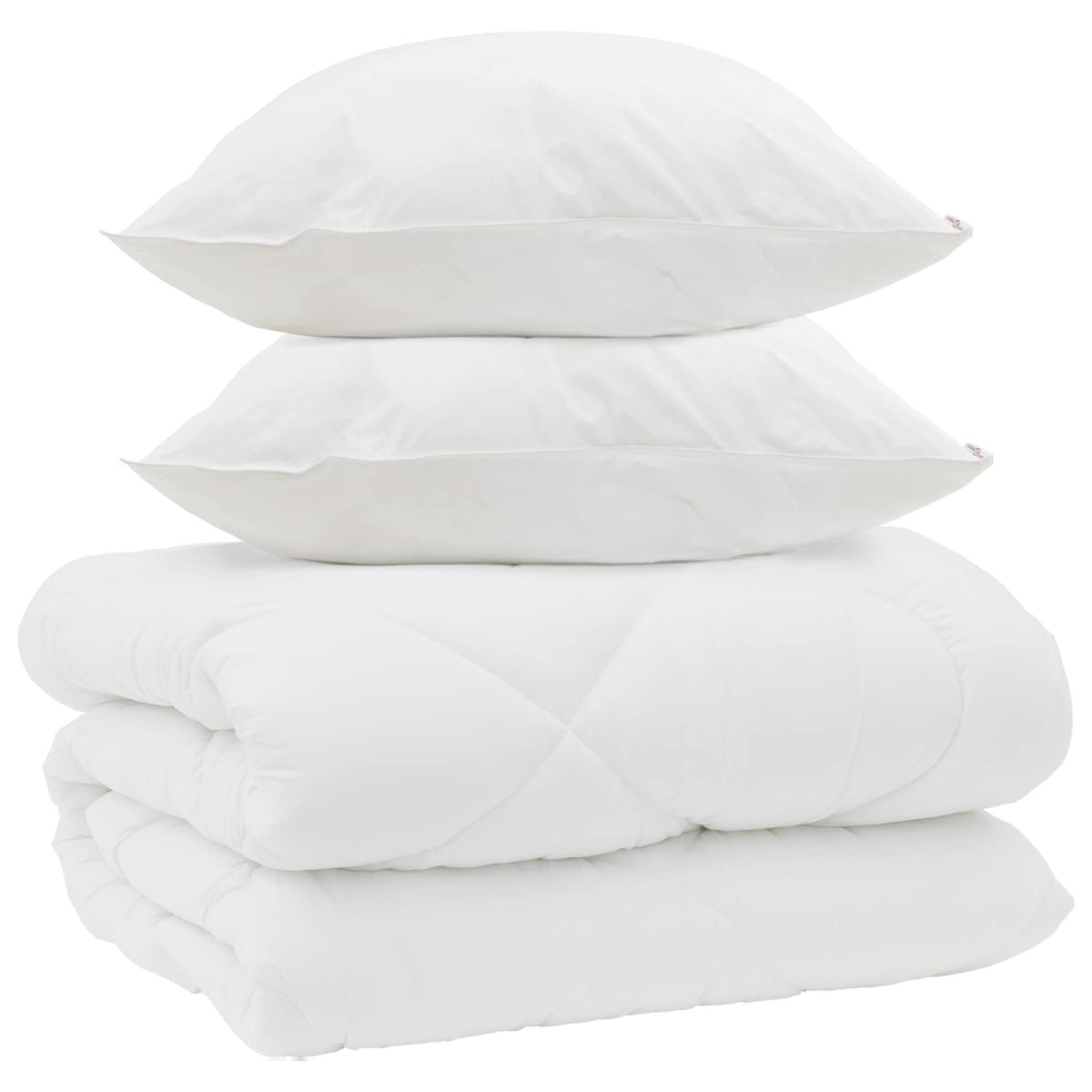 vidaXL Χειμερινό Παπλωματοθήκη με μαξιλάρι 3 τεμ. Λευκό Μικροΐνες