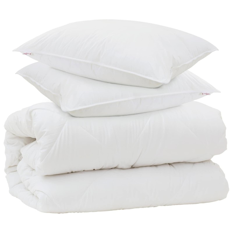 vidaXL Παπλωματοθήκη με Μαξιλάρια με μαξιλάρι 3 τμχ. Λευκό Μικροΐνες