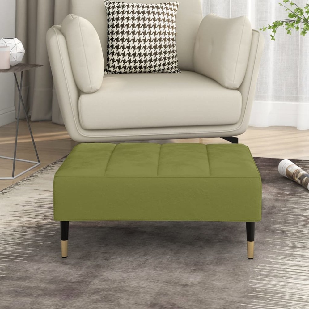 vidaXL Υποπόδιο Ανοιχτό Πράσινο 78 x 56 x 32 εκ. Βελούδινο