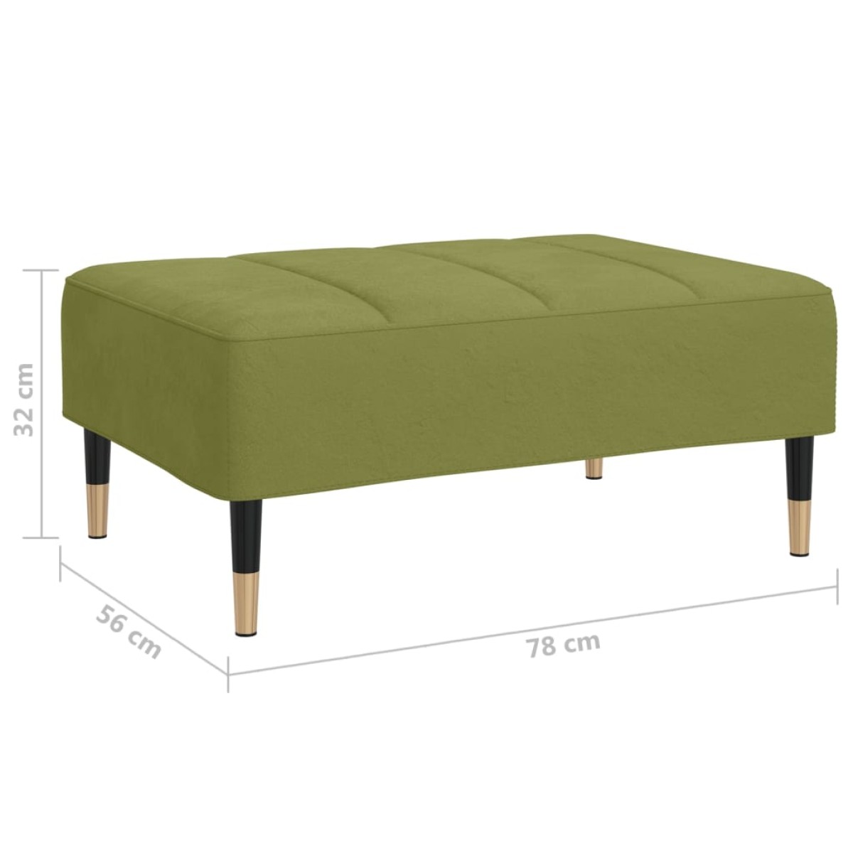 vidaXL Υποπόδιο Ανοιχτό Πράσινο 78 x 56 x 32 εκ. Βελούδινο