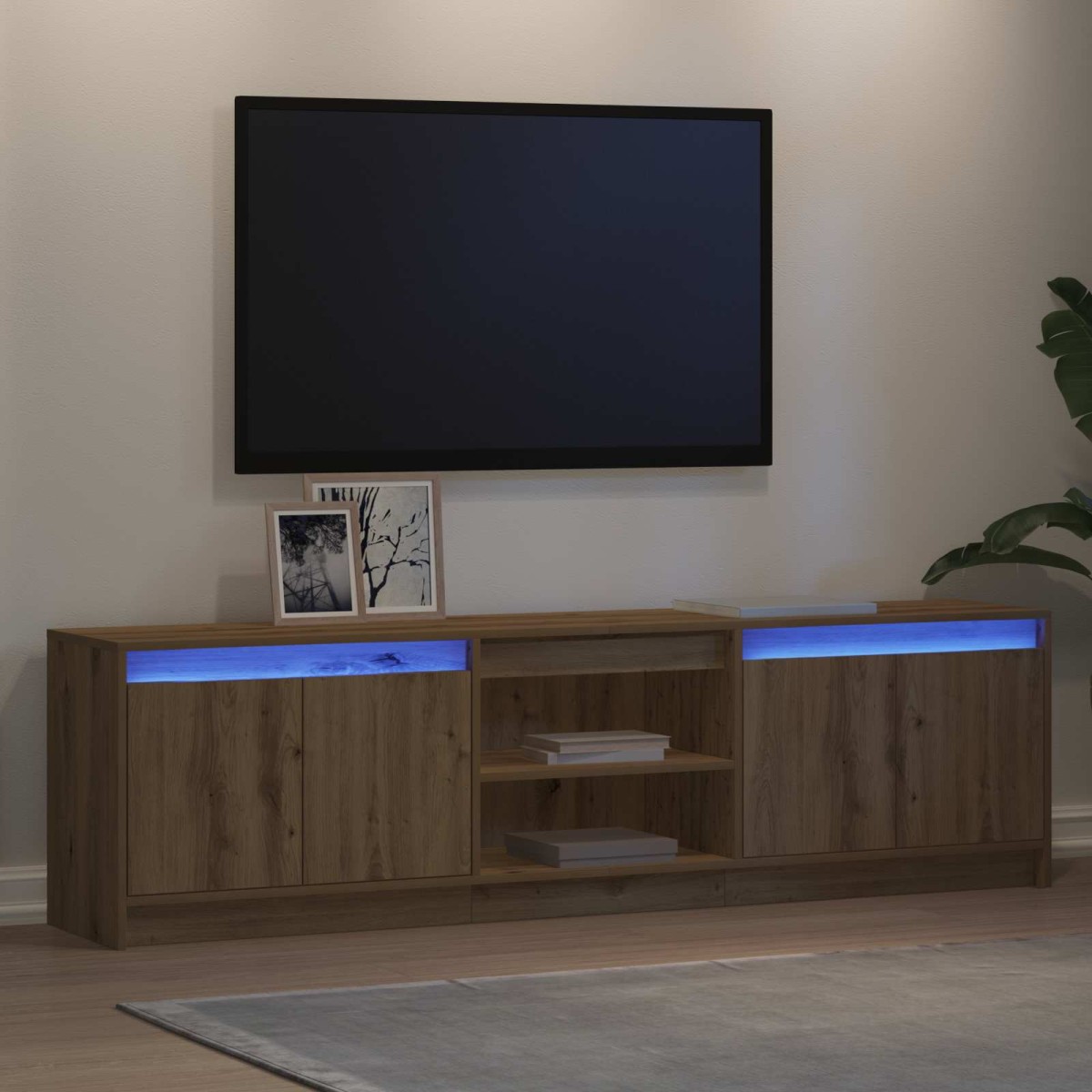 vidaXL Μονάδες TV 180 x 34 x 50 εκ Καφέ Επεξεργασμένο ξύλο