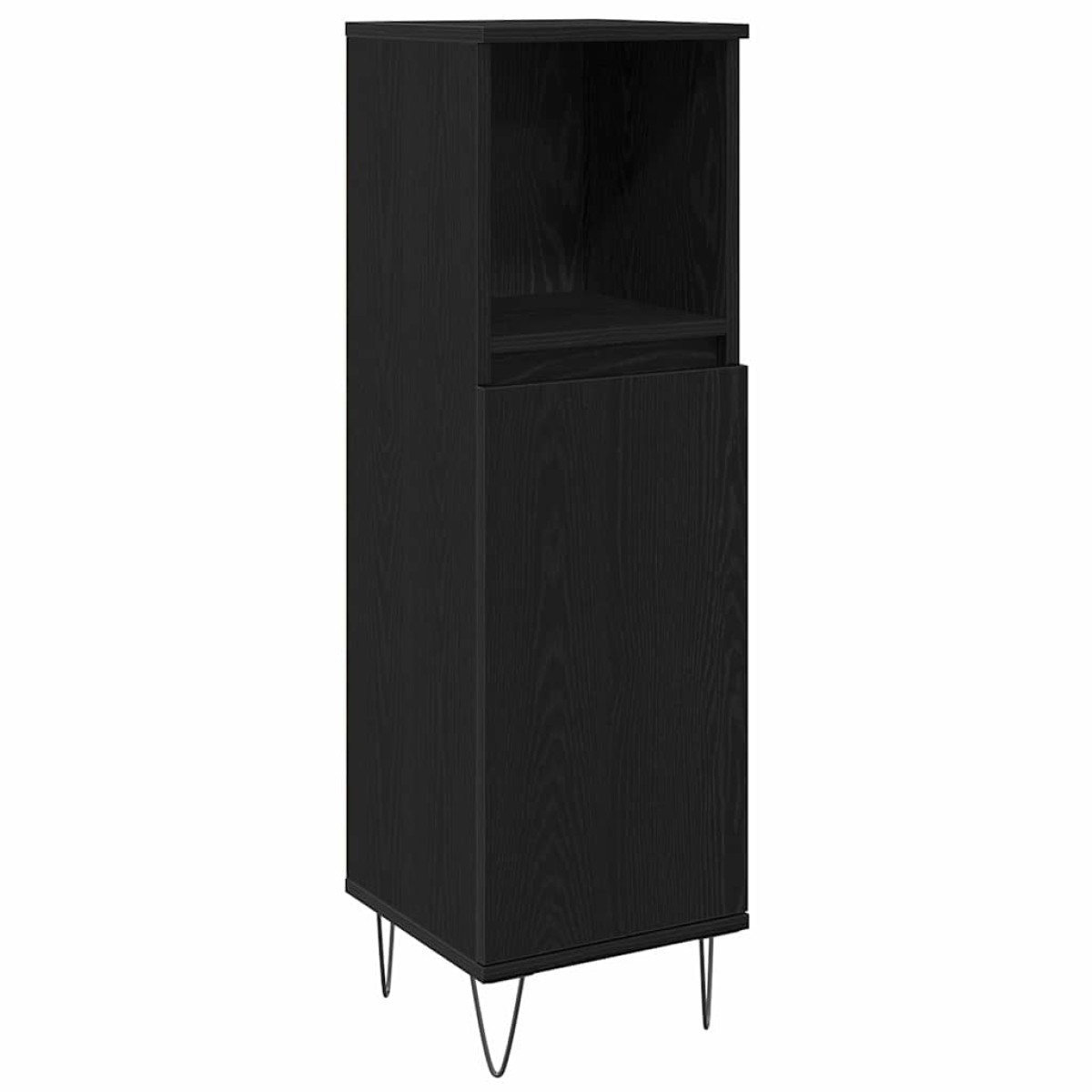 vidaXL Σετ Επίπλων Μπάνιου 3 τμχ. Μαύρη Οξυά 30 x 30 x 180 cm