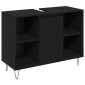 vidaXL Σετ Επίπλων Μπάνιου 3 τμχ. Μαύρη Οξυά 30 x 30 x 180 cm