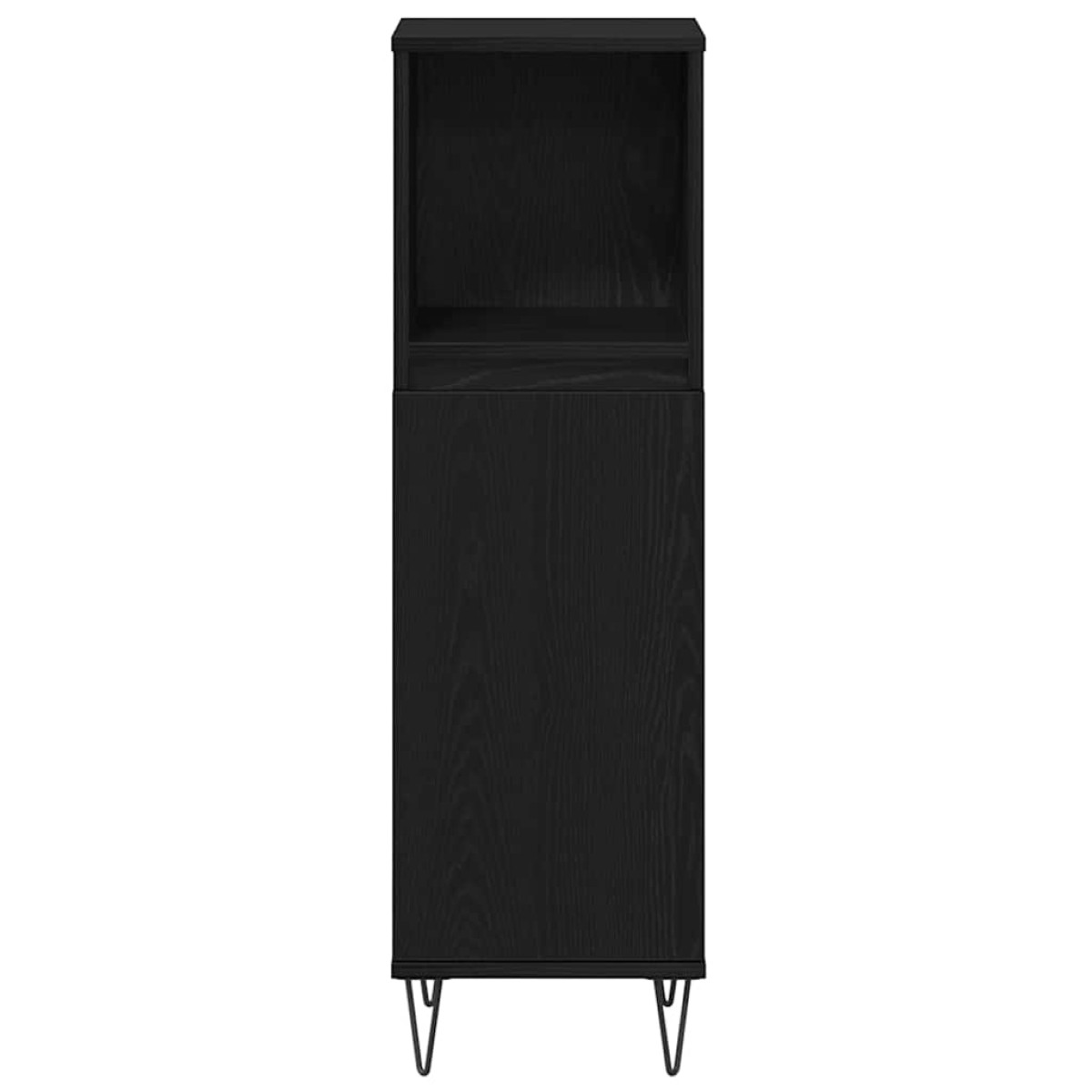 vidaXL Σετ Επίπλων Μπάνιου 3 τμχ. Μαύρη Οξυά 30 x 30 x 180 cm
