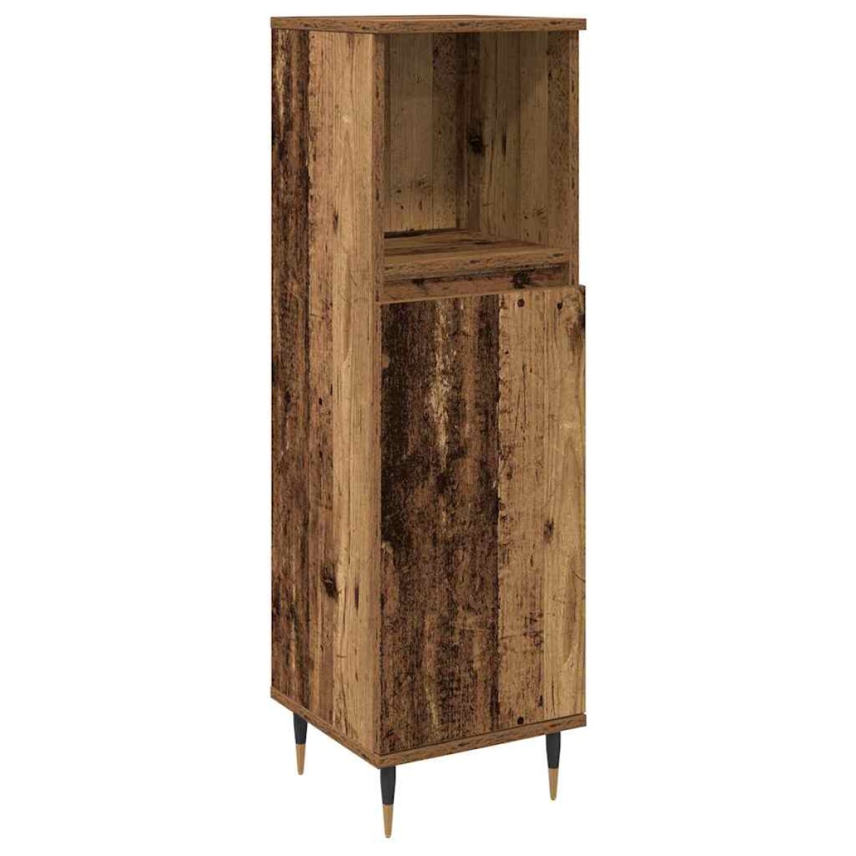 vidaXL Σετ Επίπλων Μπάνιου 3 τμχ. Παλιό Ξύλο 30 x 30 x 180 cm