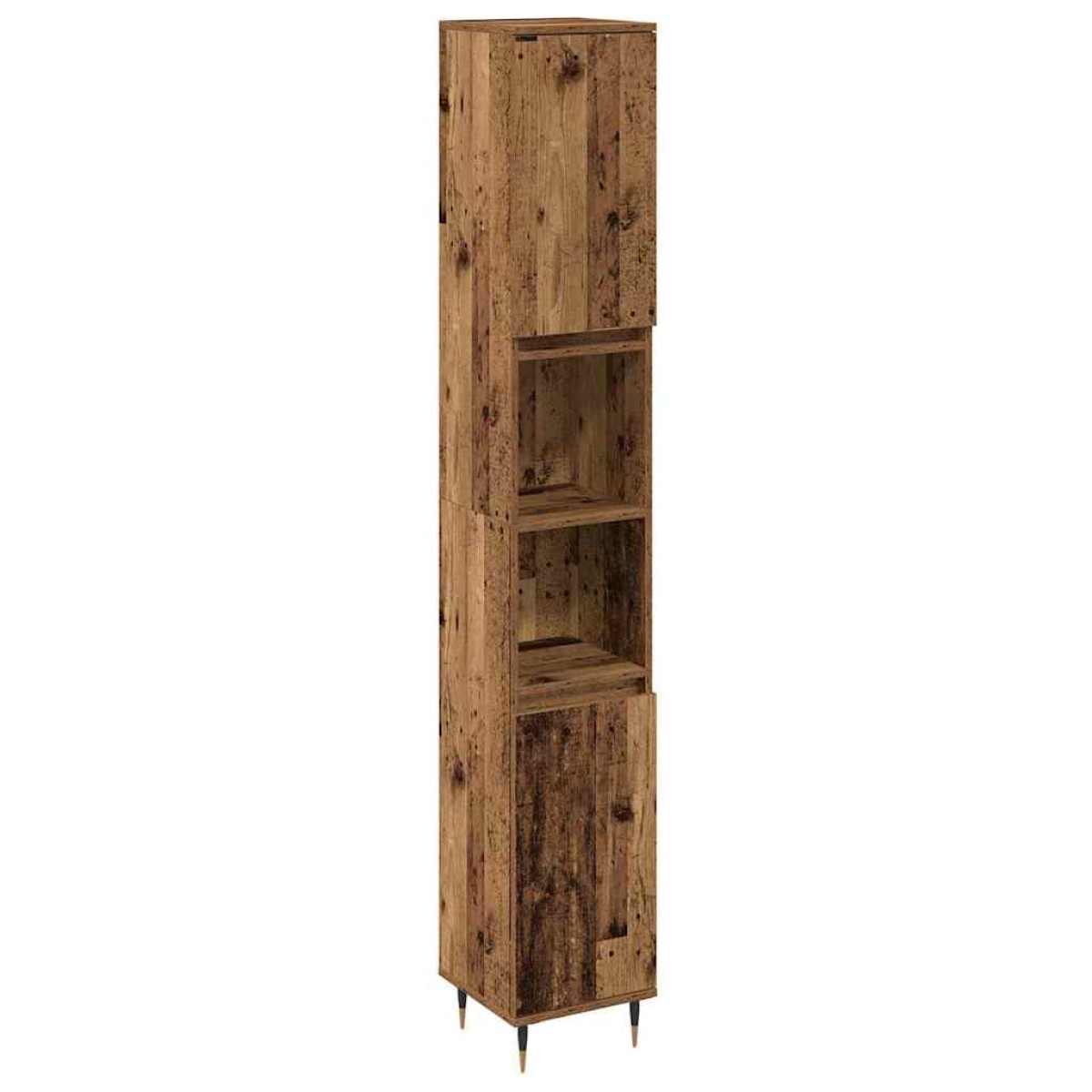 vidaXL Σετ Επίπλων Μπάνιου 3 τμχ. Παλιό Ξύλο 30 x 30 x 180 cm