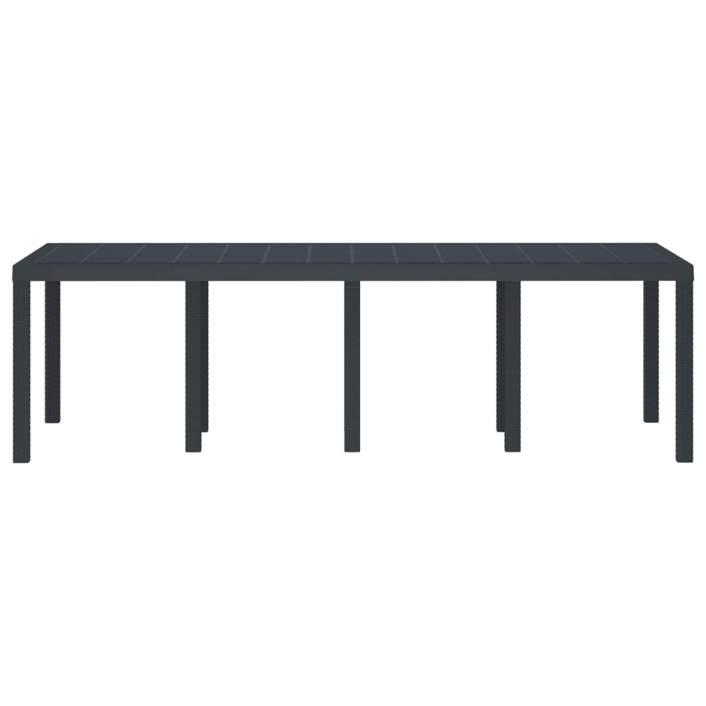 vidaXL Τραπέζι Κήπου Ανθρακί 250 x 100 x 73 εκ συνθετικό ρατάν