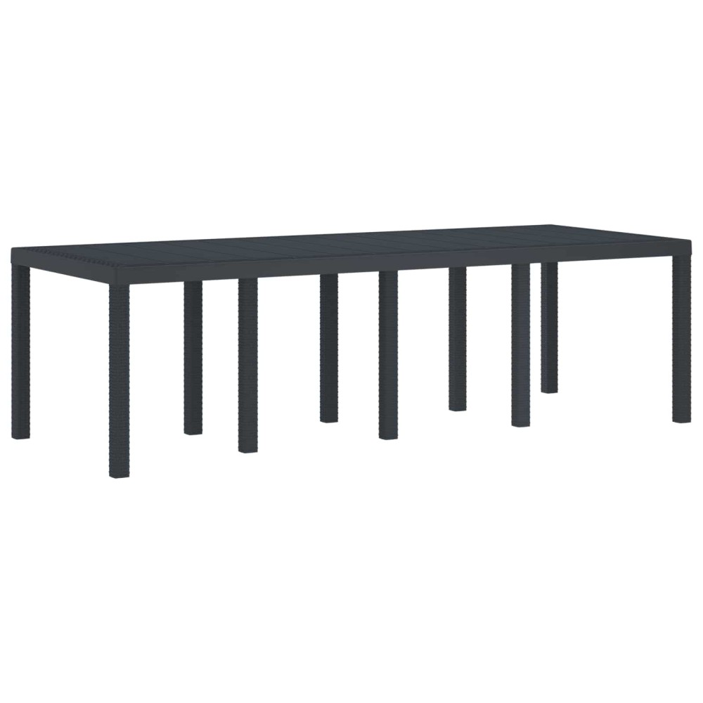 vidaXL Τραπέζι Κήπου Ανθρακί 250 x 100 x 73 εκ συνθετικό ρατάν