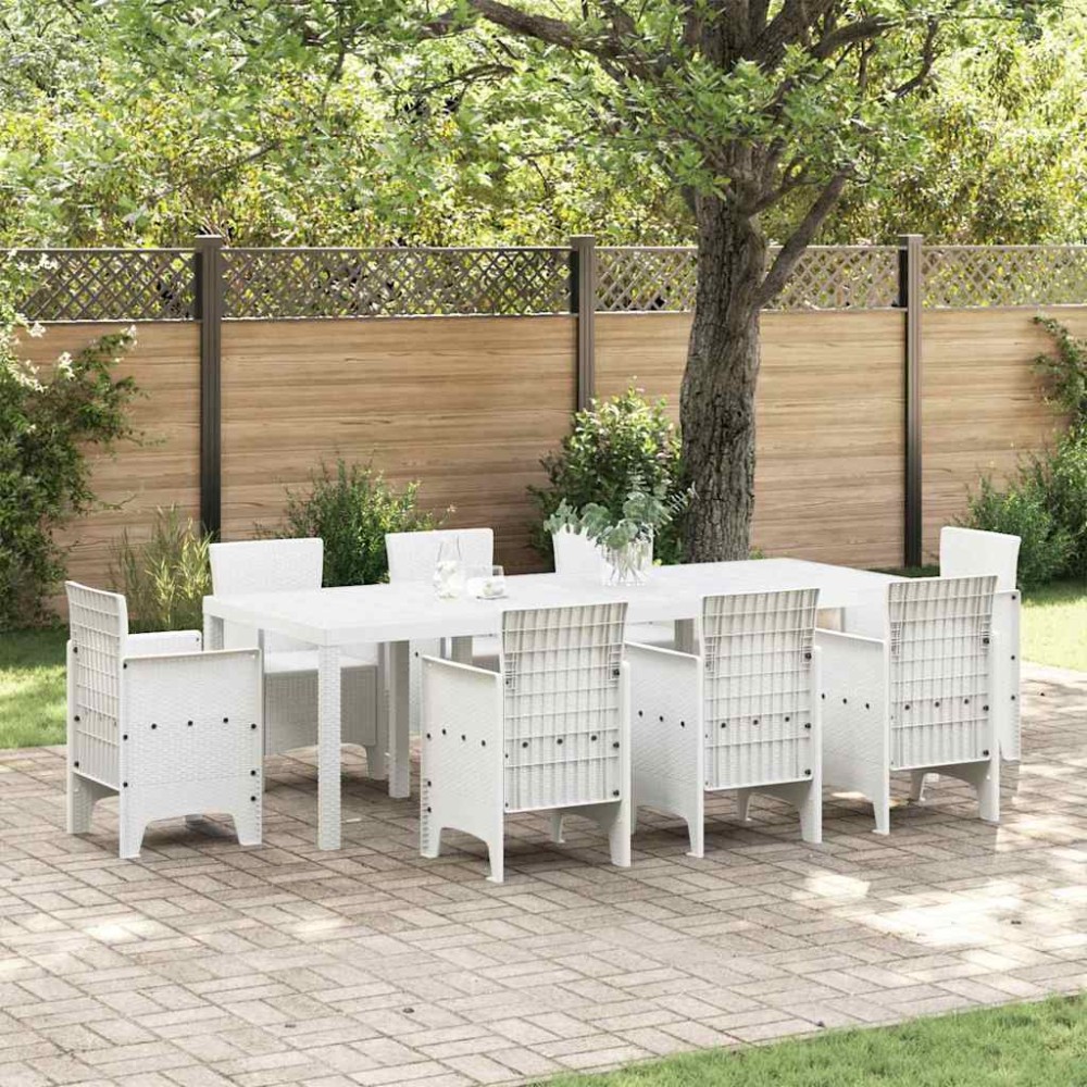 vidaXL Τραπέζι Κήπου Λευκό 250 x 100 x 73 εκ συνθετικό ρατάν