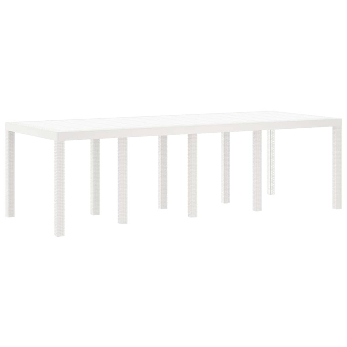 vidaXL Τραπέζι Κήπου Λευκό 250 x 100 x 73 εκ συνθετικό ρατάν