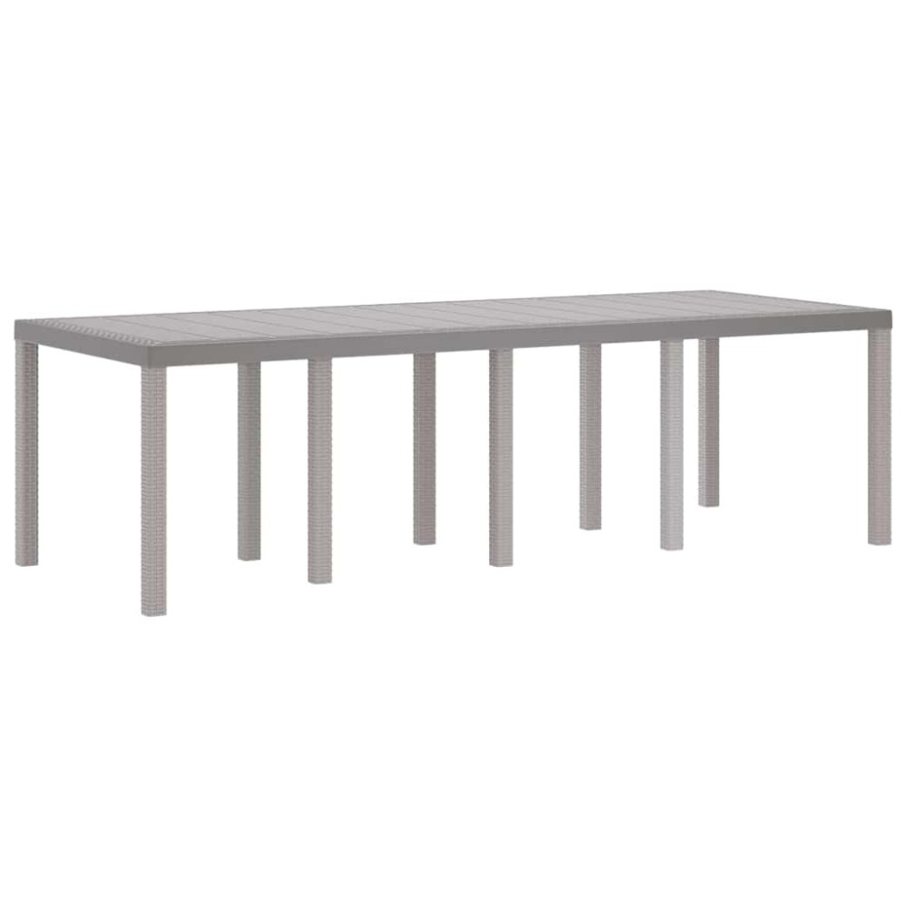 vidaXL Τραπέζι Κήπου Ανοιχτό γκρι 250 x 100 x 73 εκ συνθετικό ρατάν