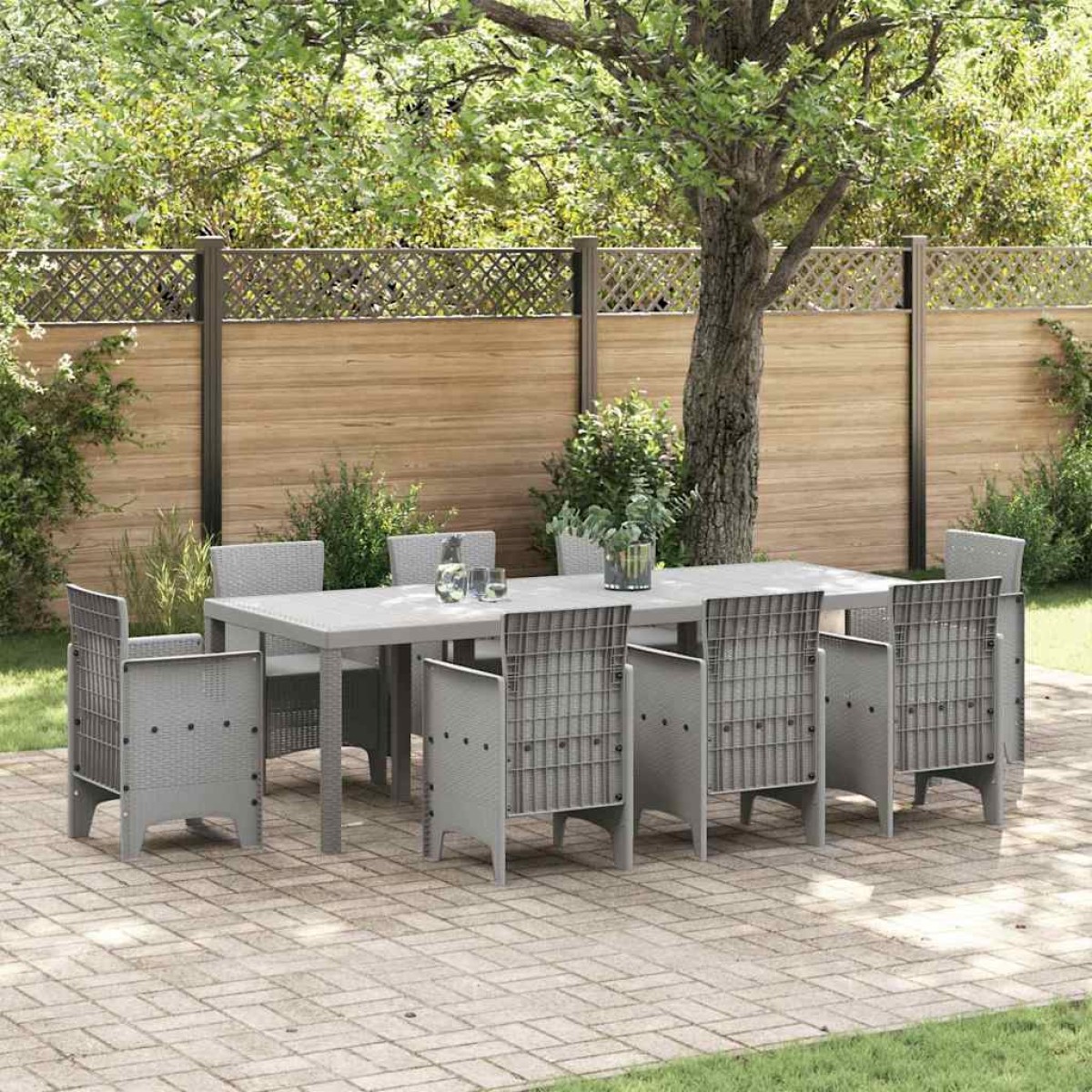 vidaXL Τραπέζι Κήπου Ανοιχτό γκρι 250 x 100 x 73 εκ συνθετικό ρατάν