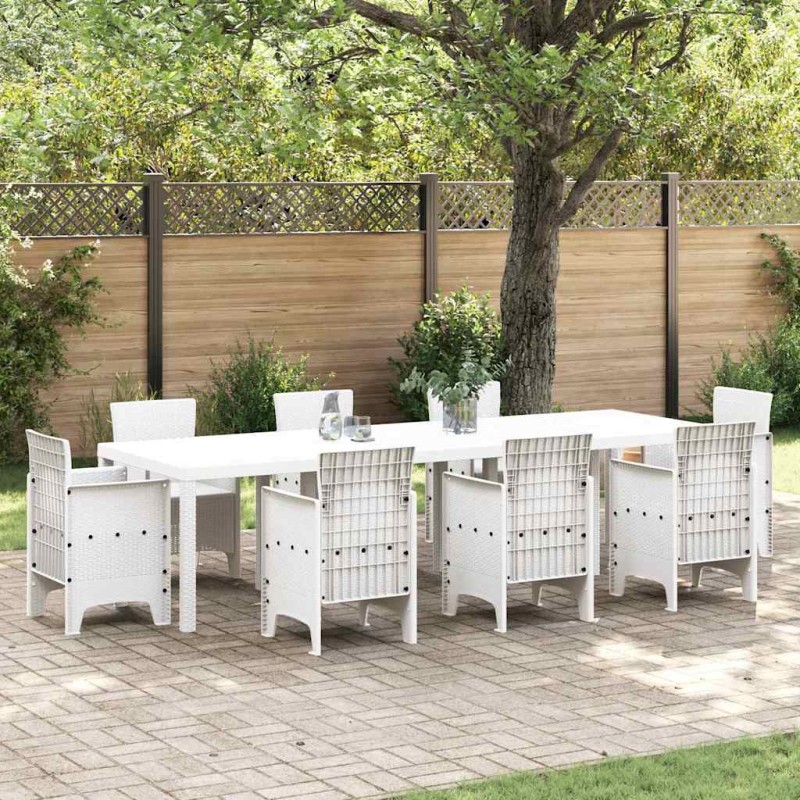 vidaXL Τραπέζι Κήπου Λευκό 300 x 100 x 73 εκ συνθετικό ρατάν