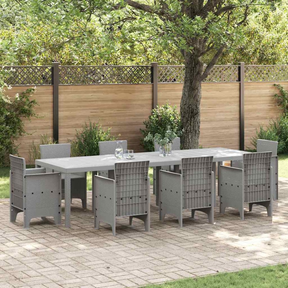 vidaXL Τραπέζι Κήπου Ανοιχτό γκρι 300 x 100 x 73 εκ συνθετικό ρατάν