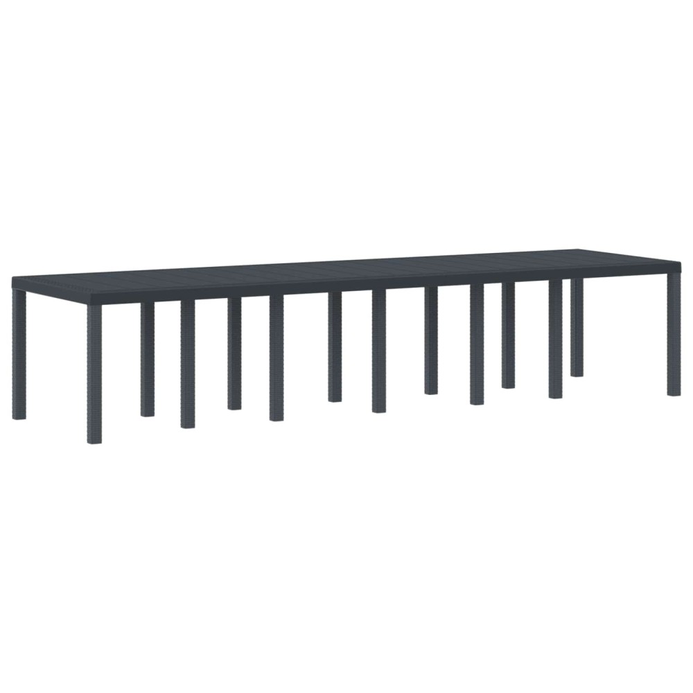 vidaXL Τραπέζι Κήπου Ανθρακί 350 x 100 x 74 εκ. συνθετικό ρατάν