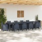 vidaXL Τραπέζι Κήπου Ανθρακί 350 x 100 x 74 εκ. συνθετικό ρατάν