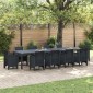 vidaXL Τραπέζι Κήπου Ανθρακί 350 x 100 x 74 εκ. συνθετικό ρατάν