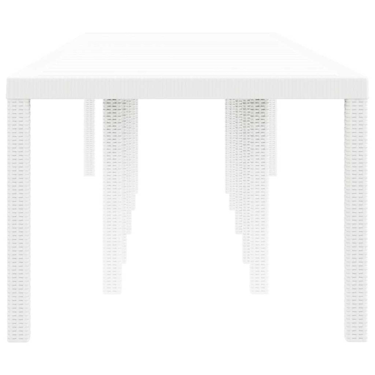 vidaXL Τραπέζι Κήπου Λευκό 350 x 100 x 74 εκ. συνθετικό ρατάν