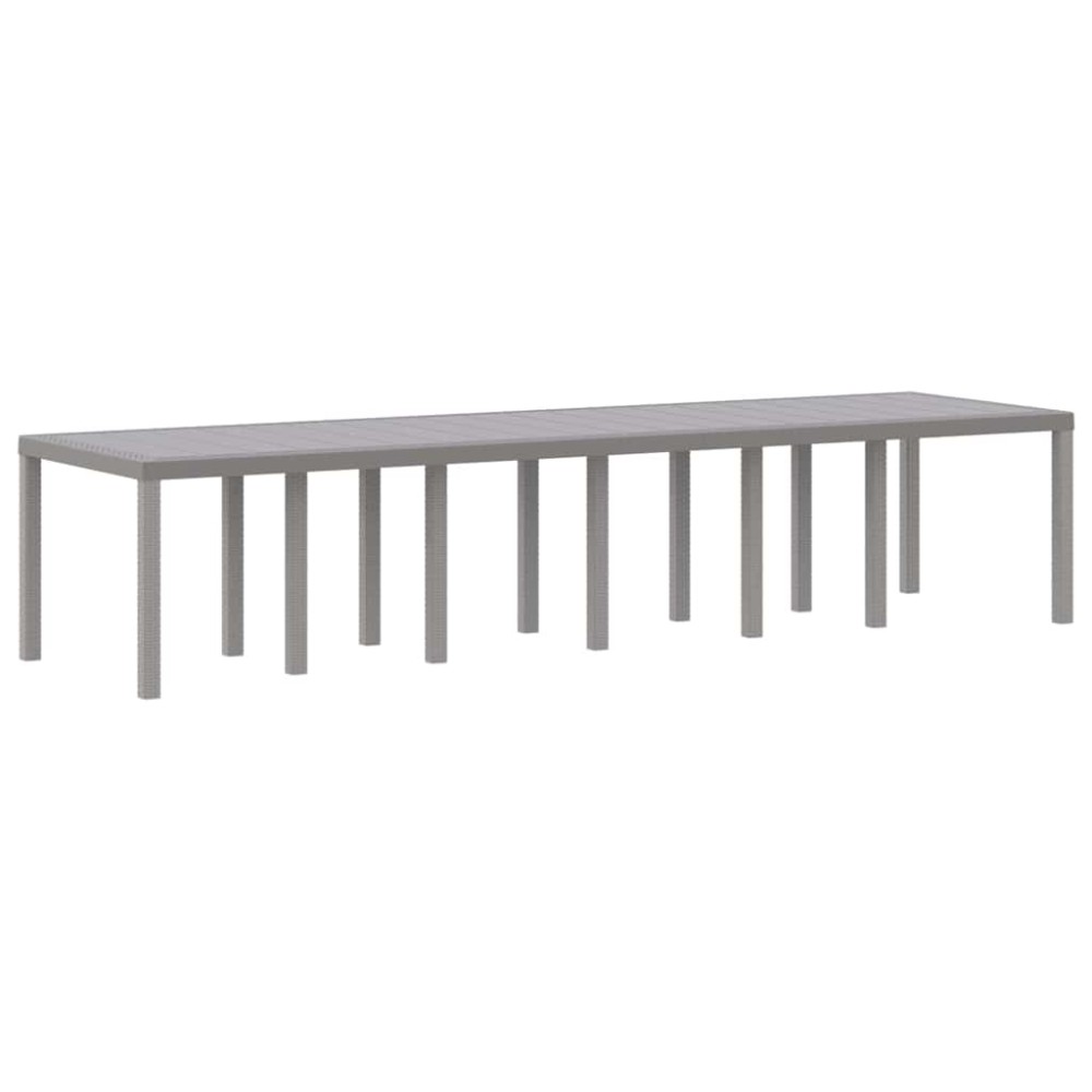 vidaXL Τραπέζι Κήπου Ανοιχτό γκρι 350 x 100 x 74 εκ. συνθετικό ρατάν