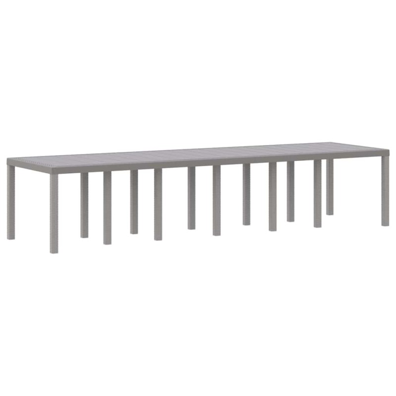 vidaXL Τραπέζι Κήπου Ανοιχτό γκρι 350 x 100 x 74 εκ. συνθετικό ρατάν