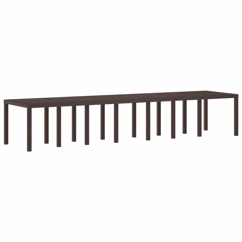 vidaXL Τραπέζι Κήπου Καφέ 400 x 100 x 73 εκ. συνθετικό ρατάν