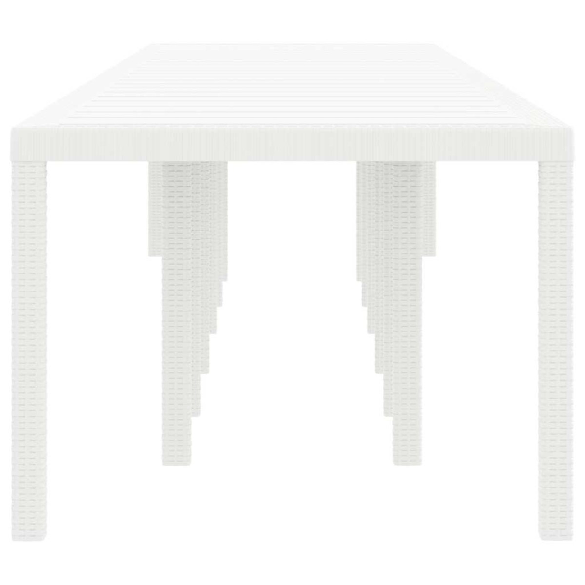 vidaXL Τραπέζι Κήπου Λευκό 400 x 100 x 73 εκ. συνθετικό ρατάν