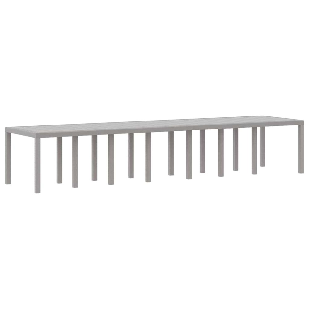 vidaXL Τραπέζι Κήπου Ανοιχτό γκρι 400 x 100 x 73 εκ. συνθετικό ρατάν
