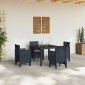 vidaXL Σέτ φαγητού για κήπο 5 τμχ. Ανθρακί Πολυπροπυλένιο
