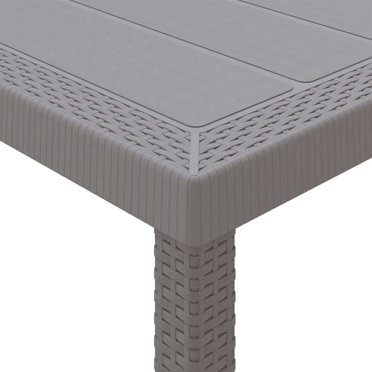 vidaXL Σέτ φαγητού για κήπο 7 τμχ. Ανοιχτό γκρι Rattan Polt