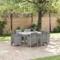 vidaXL Σέτ φαγητού για κήπο 7 τμχ. Ανοιχτό γκρι Rattan Polt