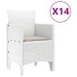 vidaXL Σέτ φαγητού για κήπο 15 τμχ. Λευκό Rattan Polt
