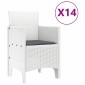 vidaXL Σέτ φαγητού για κήπο 15 τμχ. Λευκό Rattan Polt