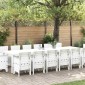 vidaXL Σέτ φαγητού για κήπο 15 τμχ. Λευκό Rattan Polt