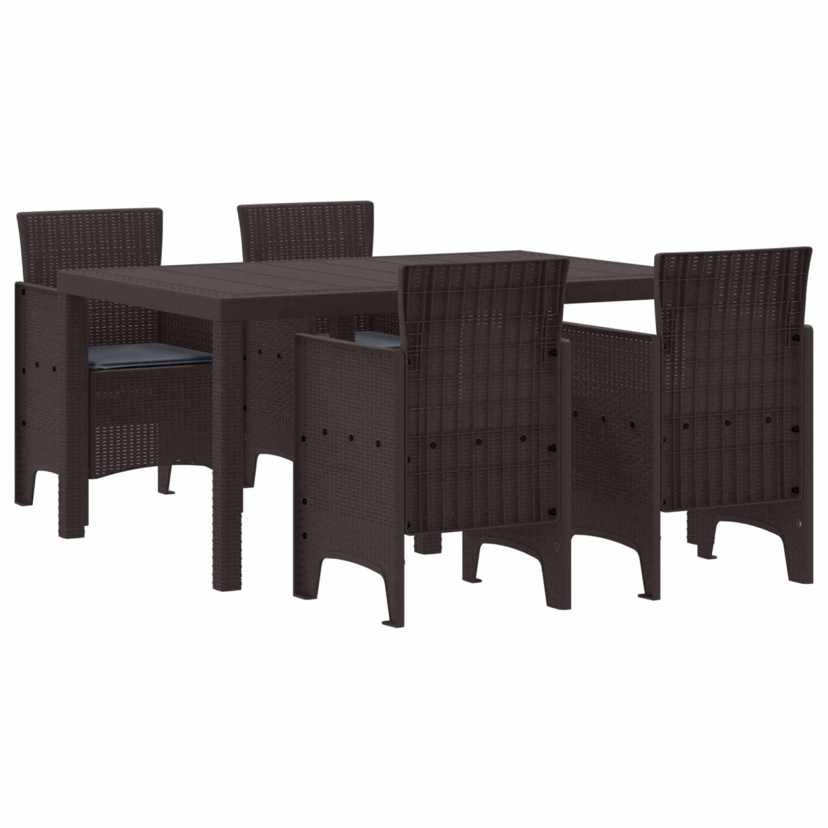 vidaXL Σέτ φαγητού για κήπο 5 τμχ. Καφέ Rattan Polt