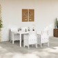 vidaXL Σέτ φαγητού για κήπο 5 τμχ. Λευκό Rattan Polt