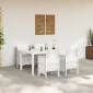 vidaXL Σέτ φαγητού για κήπο 5 τμχ. Λευκό Rattan Polt