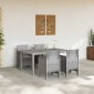 vidaXL Σέτ φαγητού για κήπο 5 τμχ. Ανοιχτό γκρι Rattan Polt