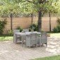 vidaXL Σέτ φαγητού για κήπο 5 τμχ. Ανοιχτό γκρι Rattan Polt