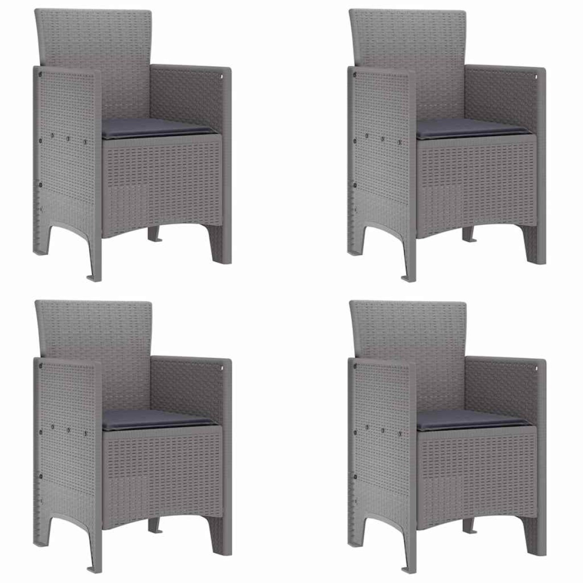 vidaXL Σέτ φαγητού για κήπο 5 τμχ. Ανοιχτό γκρι Rattan Polt