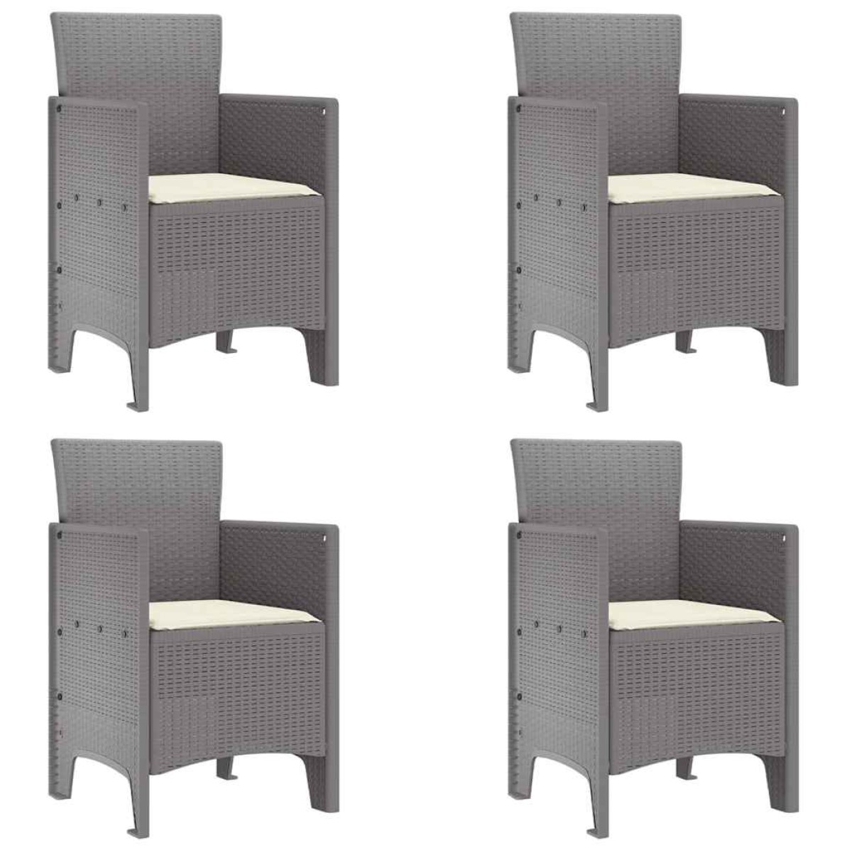 vidaXL Σέτ φαγητού για κήπο 5 τμχ. Ανοιχτό γκρι Rattan Polt